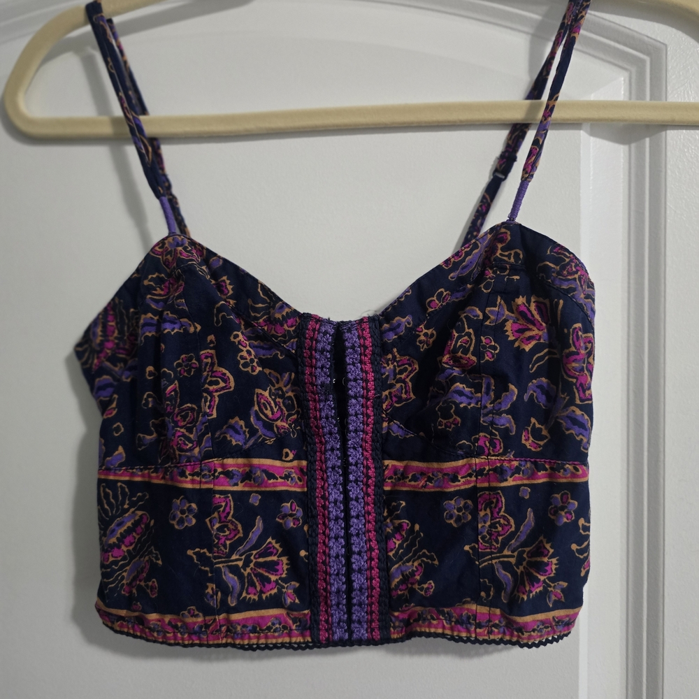 American Eagle Outfitters Navy and Pink Floral Camisole